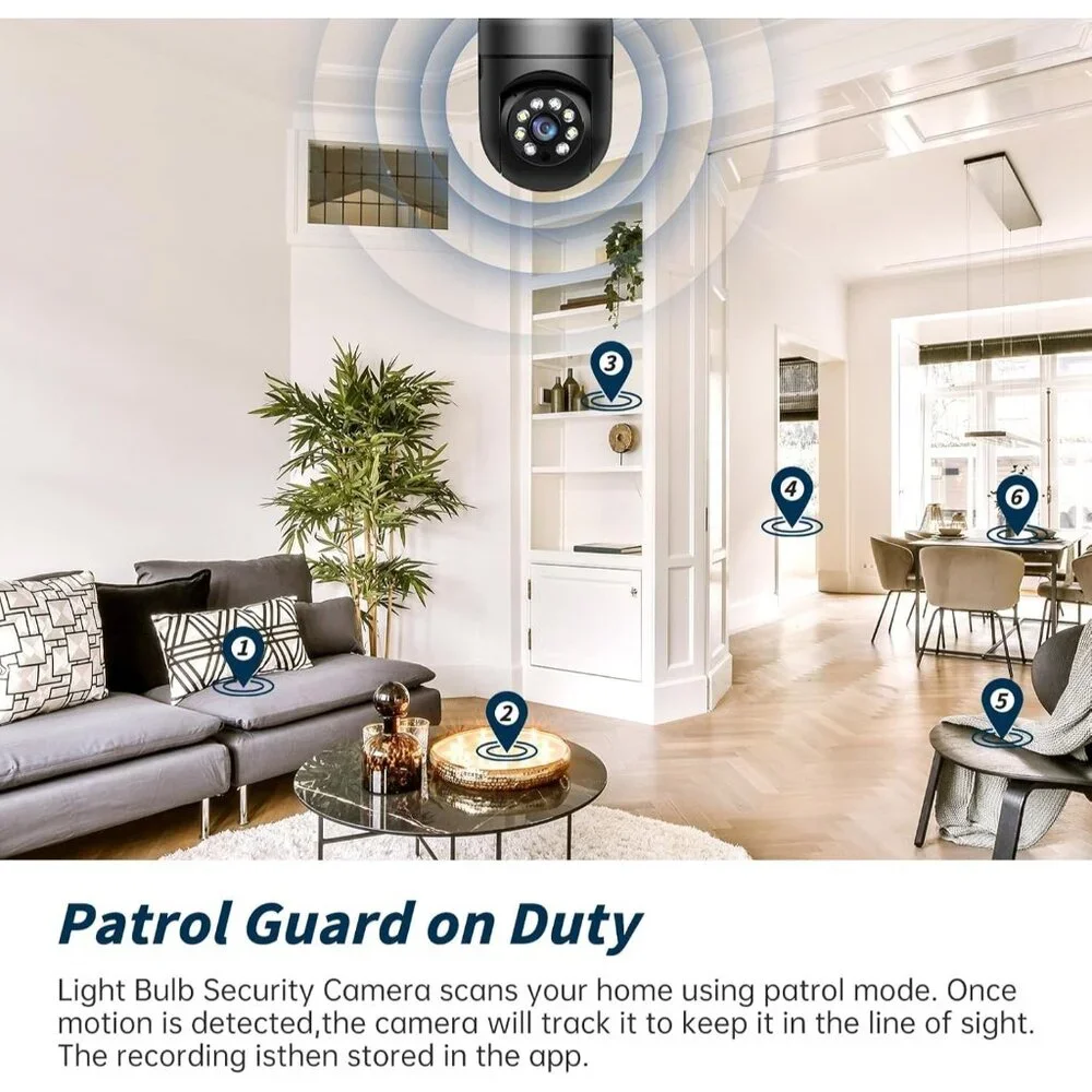 2K Light Bulb Security Camera Outdoor 2 Pack 5G/2.4GHz Wireless Motion Detection